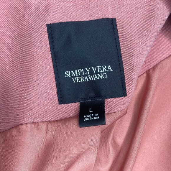 Simply Vera Vera Wang Women's Pink Blush Roll-Tab Relaxed Pocket Blazer Sz L NWT - Picture 7 of 9